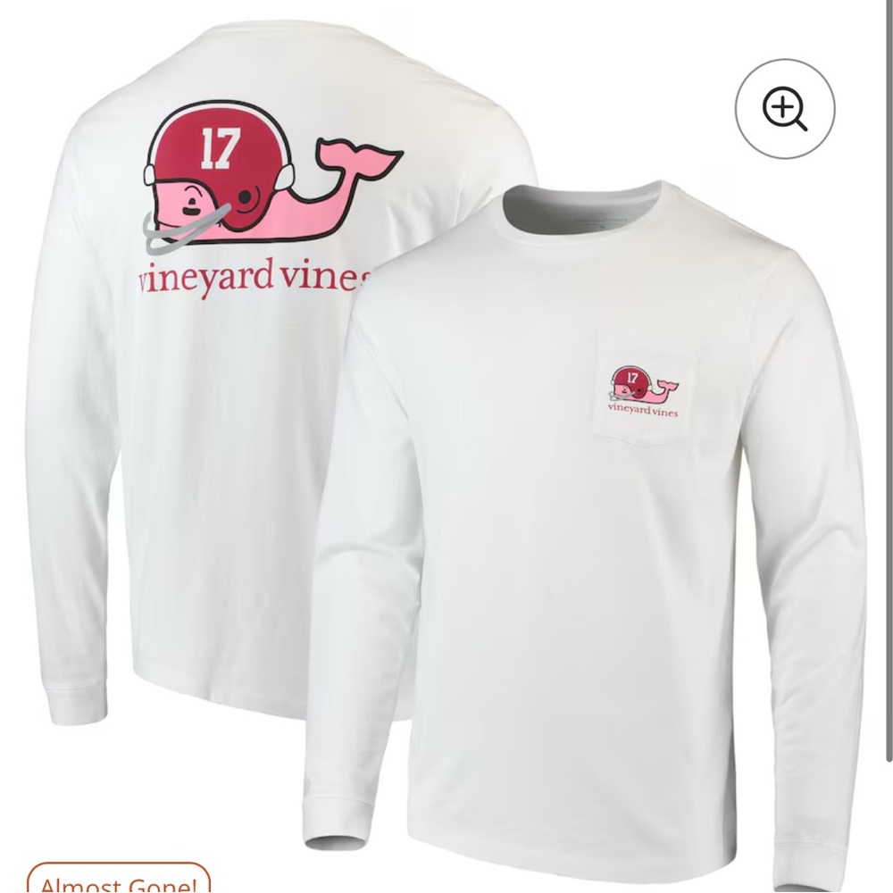 Alabama Crimson Tide Vineyard Vines Long Sleeve Pocket T-Shirt - White